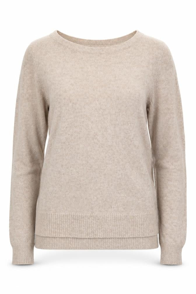 Monsoon Womens Beige Round Neck Nylon Pullover Jumper Size 8