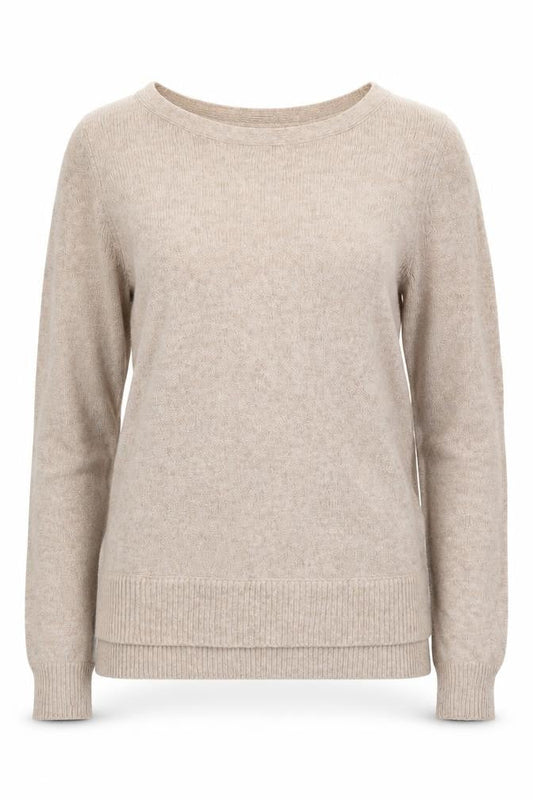 Monsoon Womens Beige Round Neck Nylon Pullover Jumper Size 8