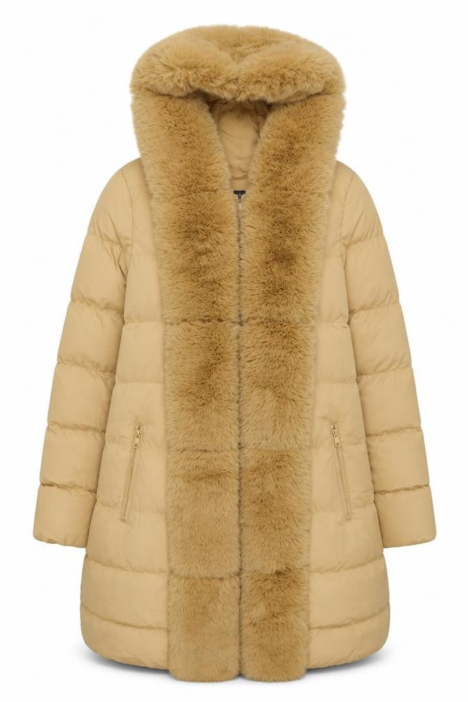 Flam Mode Womens Brown Puffer Jacket Jacket Size M Zip