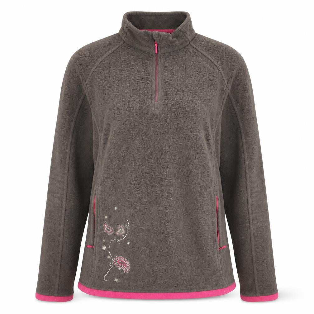 Oxylane Womens Brown Polyester Pullover Sweatshirt Size L Pullover - Flowers
