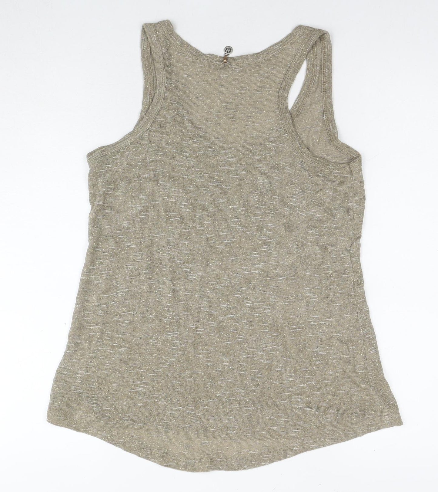 Pako Litto Womens Beige Viscose Basic Tank Size M Round Neck
