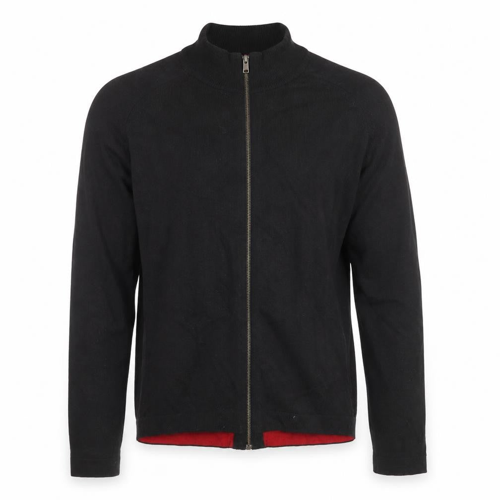 River Island Mens Black Wool Full Zip Sweatshirt Size M