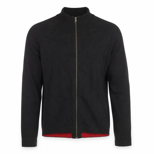 River Island Mens Black Wool Full Zip Sweatshirt Size M