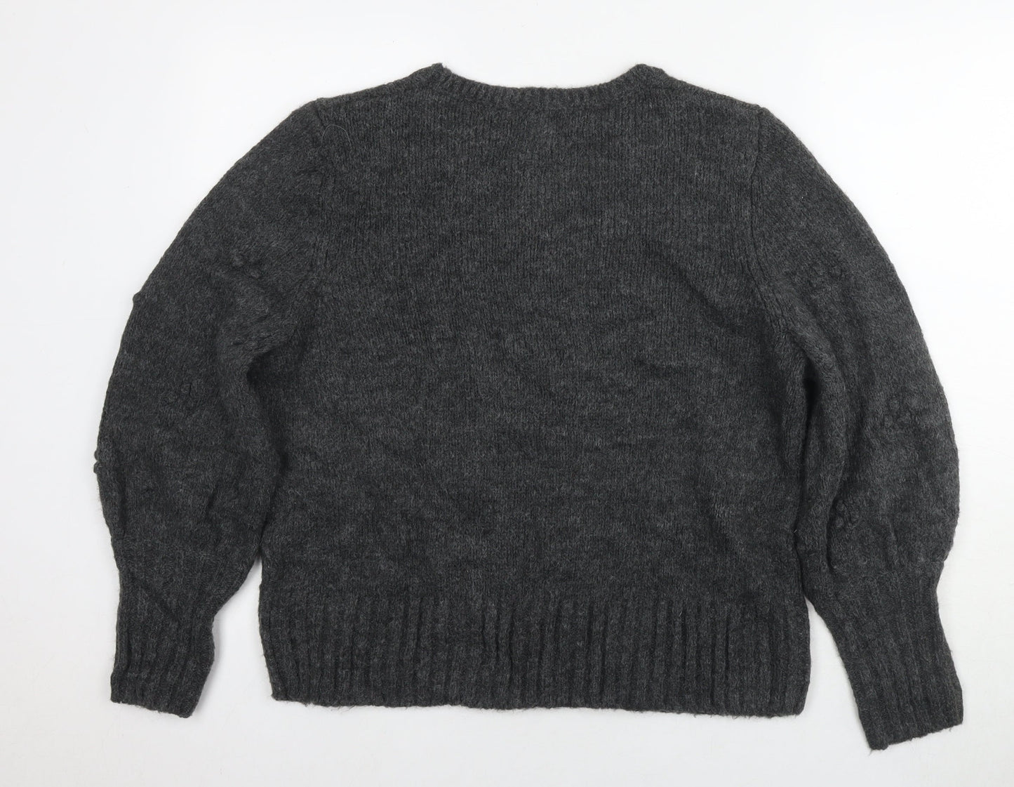 Gap Womens Grey Round Neck Acrylic Pullover Jumper Size L