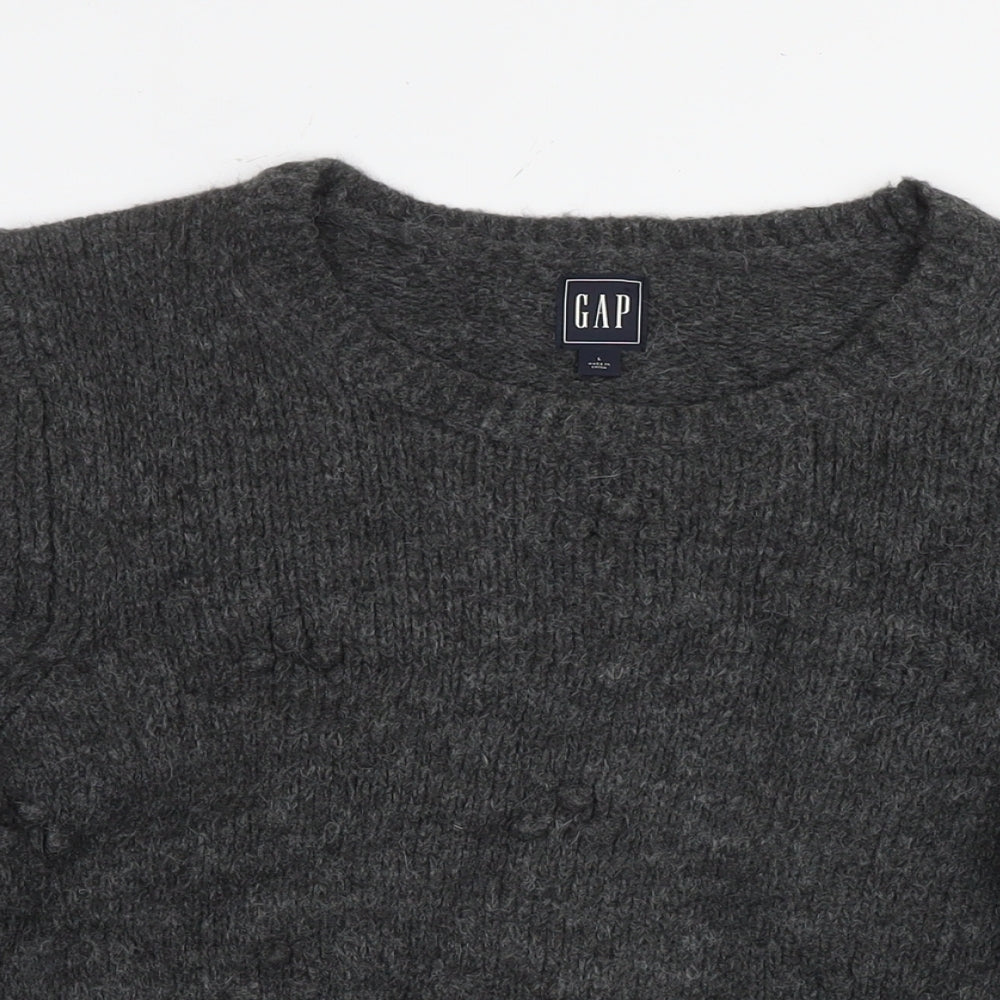 Gap Womens Grey Round Neck Acrylic Pullover Jumper Size L
