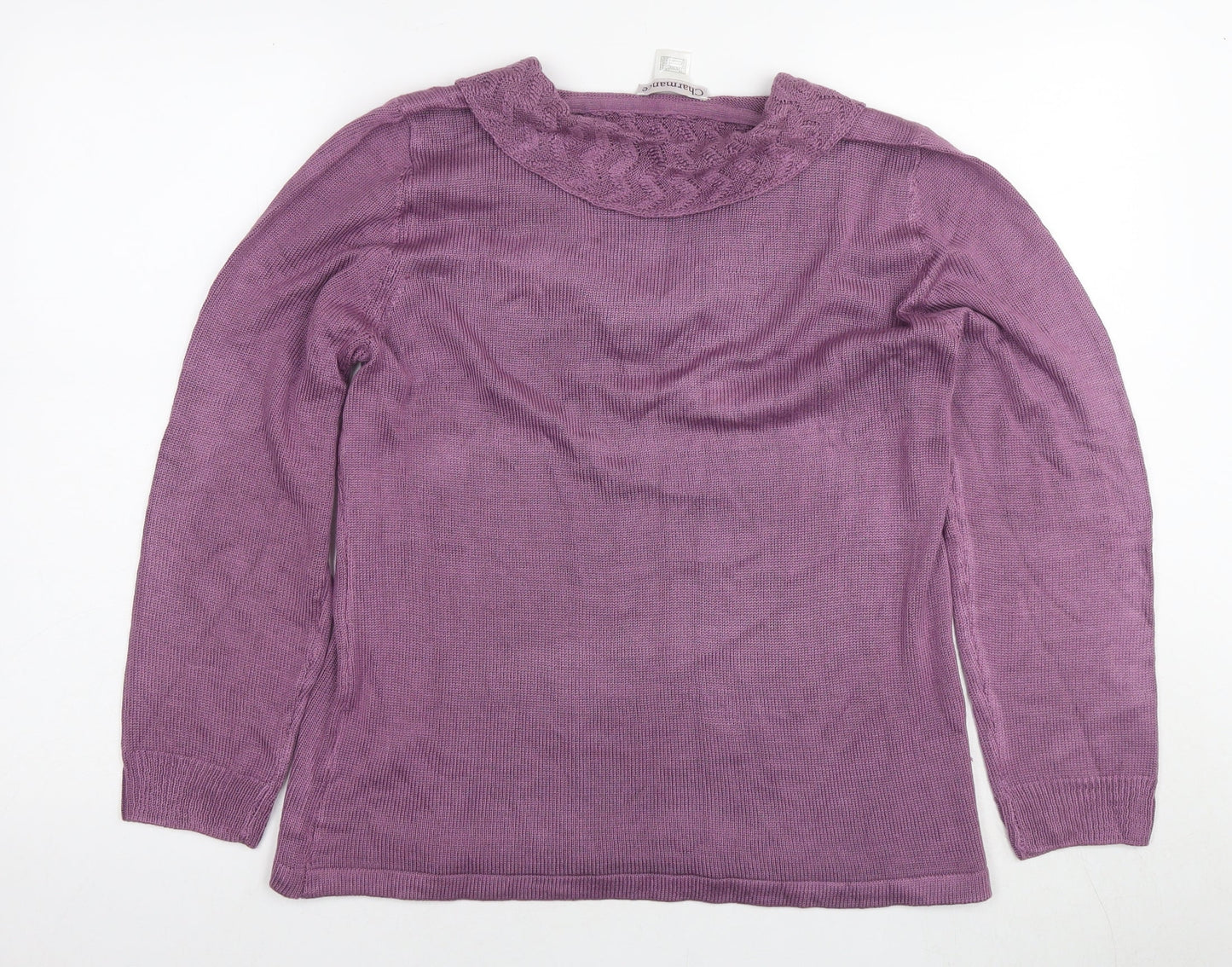 Charmance Womens Purple Round Neck Acrylic Pullover Jumper Size 18 - Size 18-20