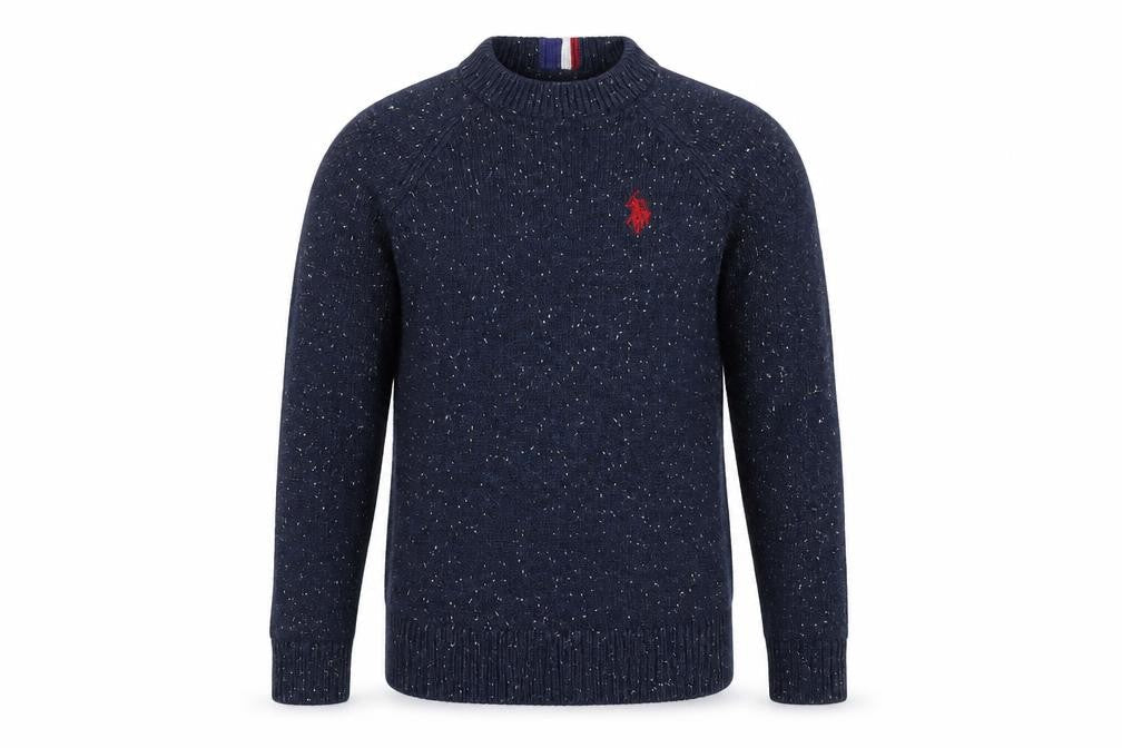 US Polo Assn. Boys Blue Crew Neck Cotton Pullover Jumper Size 7-8 Years Pullover