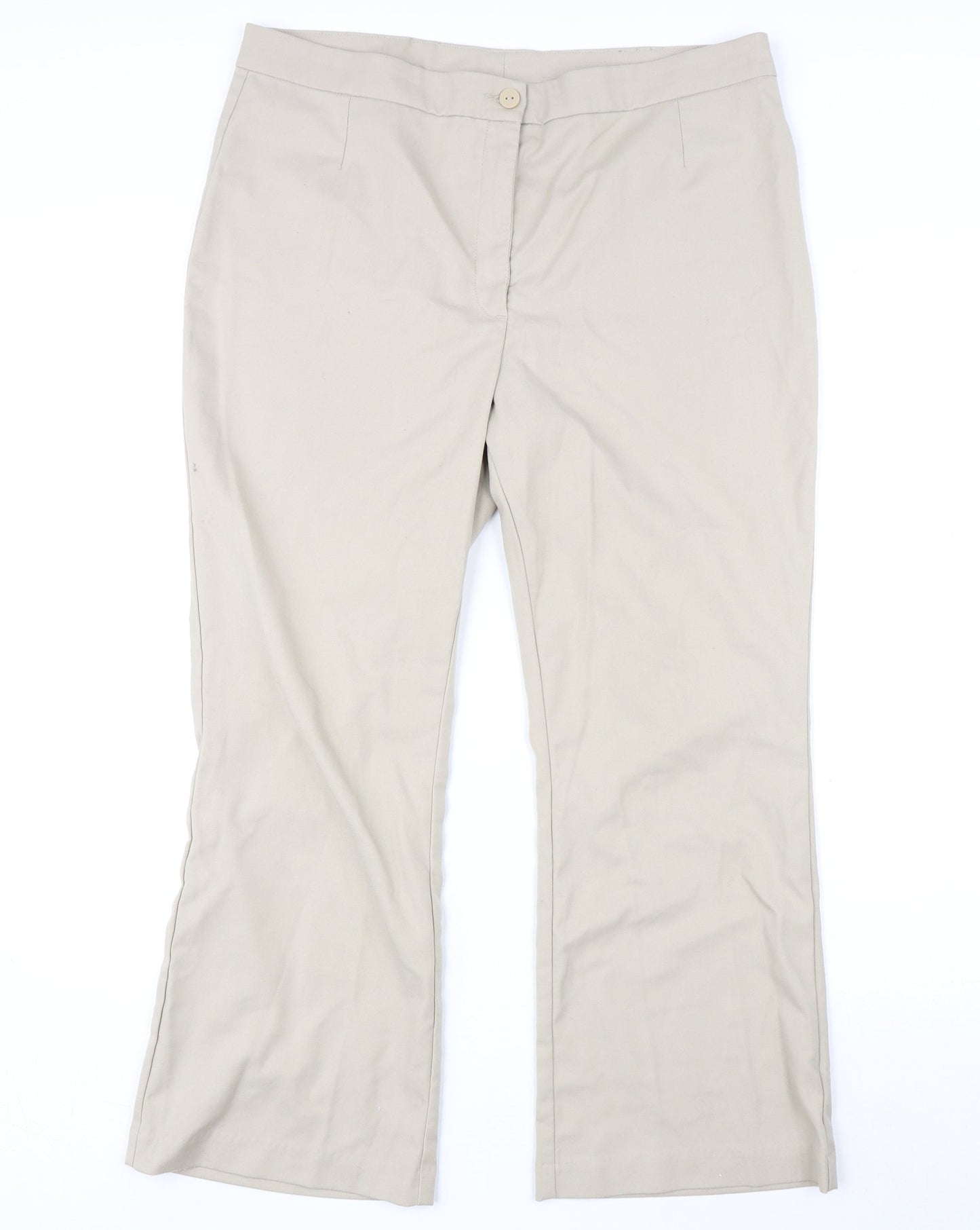 Monki Womens Beige Polyester Trousers Size 18 L28 in Regular Zip