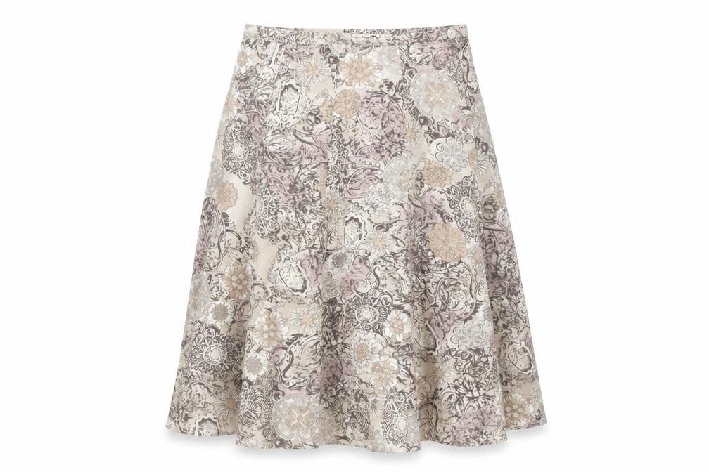 EWM Womens Multicoloured Geometric Cotton A-Line Skirt Size 10 Zip