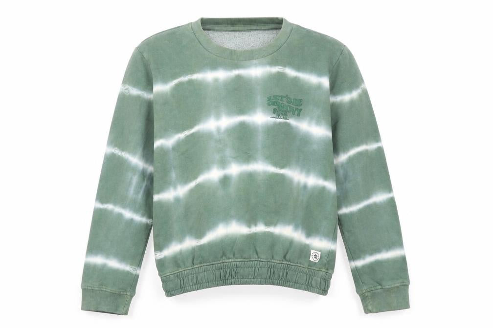 Young & Free Girls Green Cotton Pullover Sweatshirt Size 12-13 Years Pullover - Tie Dye