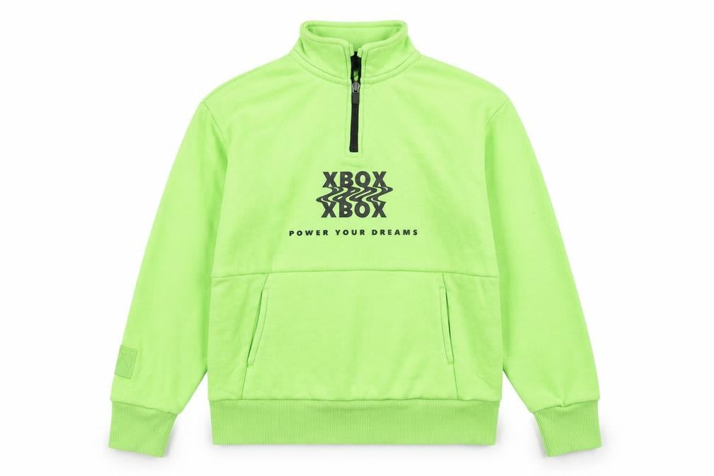 Xbox Boys Green Cotton Pullover Sweatshirt Size 9-10 Years Zip