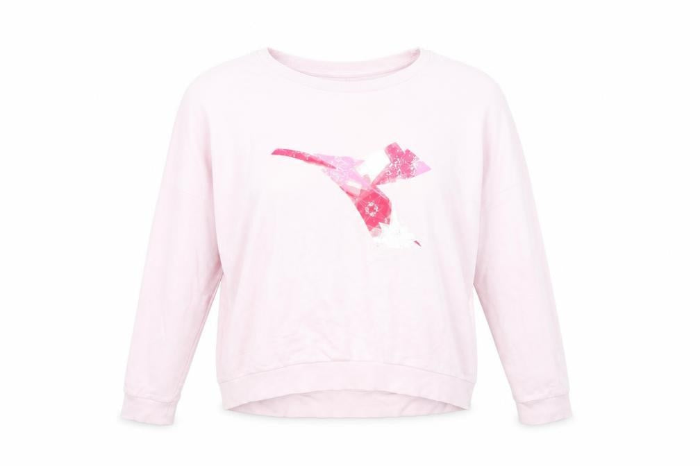 Diadora Womens Pink Cotton Pullover Sweatshirt Size M Pullover
