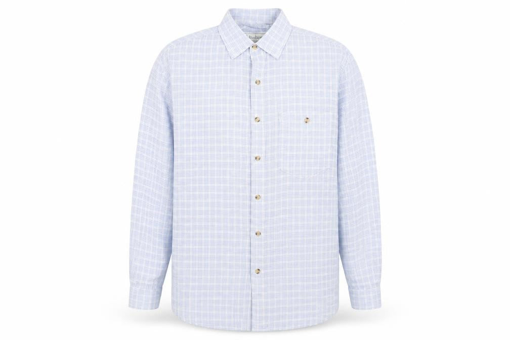 Glenhusky Mens Blue Plaid Cotton Button-Up Size M Collared Button