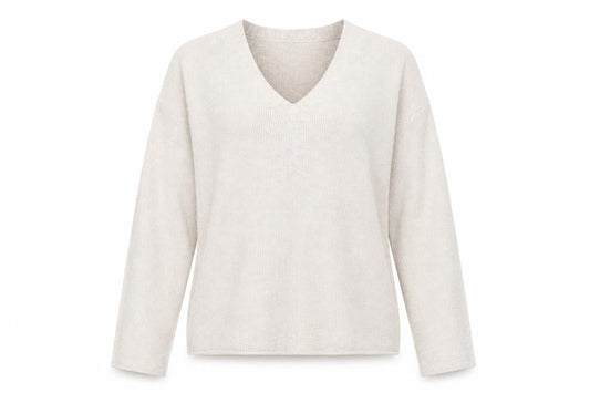 Marks & Spencer Womens Beige V-Neck Viscose Pullover Jumper Size M