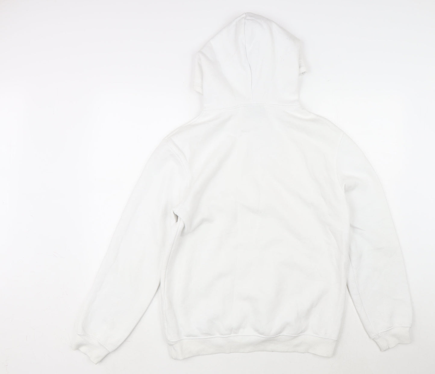 H&M Mens White Cotton Pullover Hoodie Size S