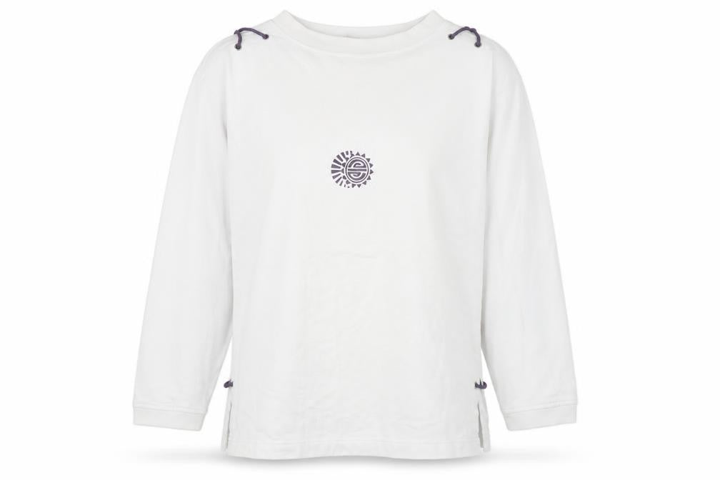 DASH Womens White Cotton Pullover Sweatshirt Size M Pullover