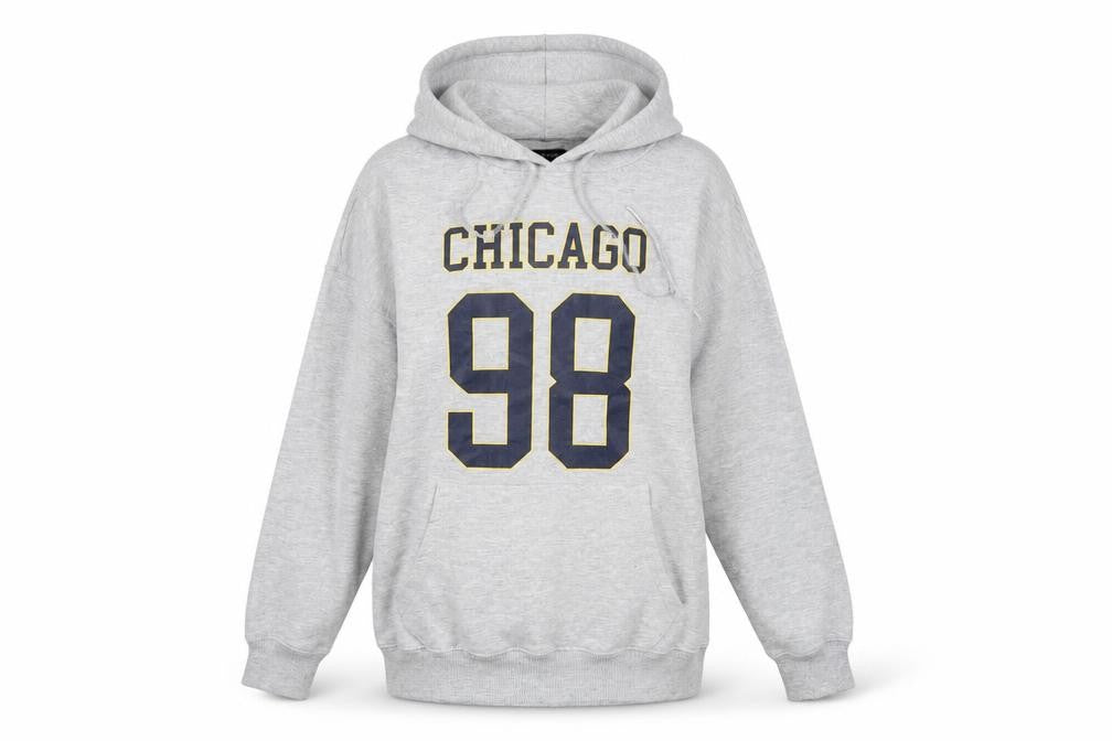 New Look Womens Grey Cotton Pullover Hoodie Size S Pullover - Chicago