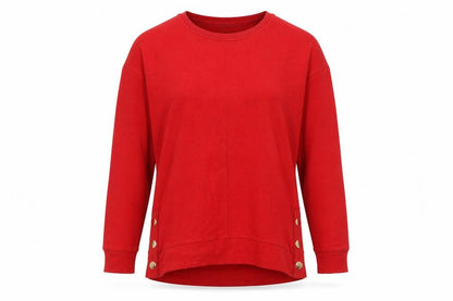 Next Womens Red Round Neck Polyester Pullover Jumper Size 12
