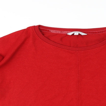 Next Womens Red Round Neck Polyester Pullover Jumper Size 12