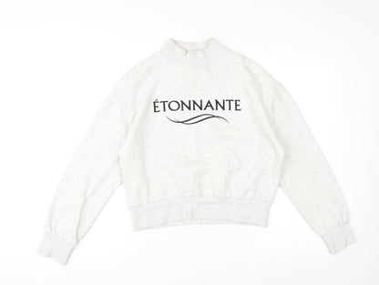 H&M Womens Grey Cotton Pullover Sweatshirt Size XS Pullover - Etonnante