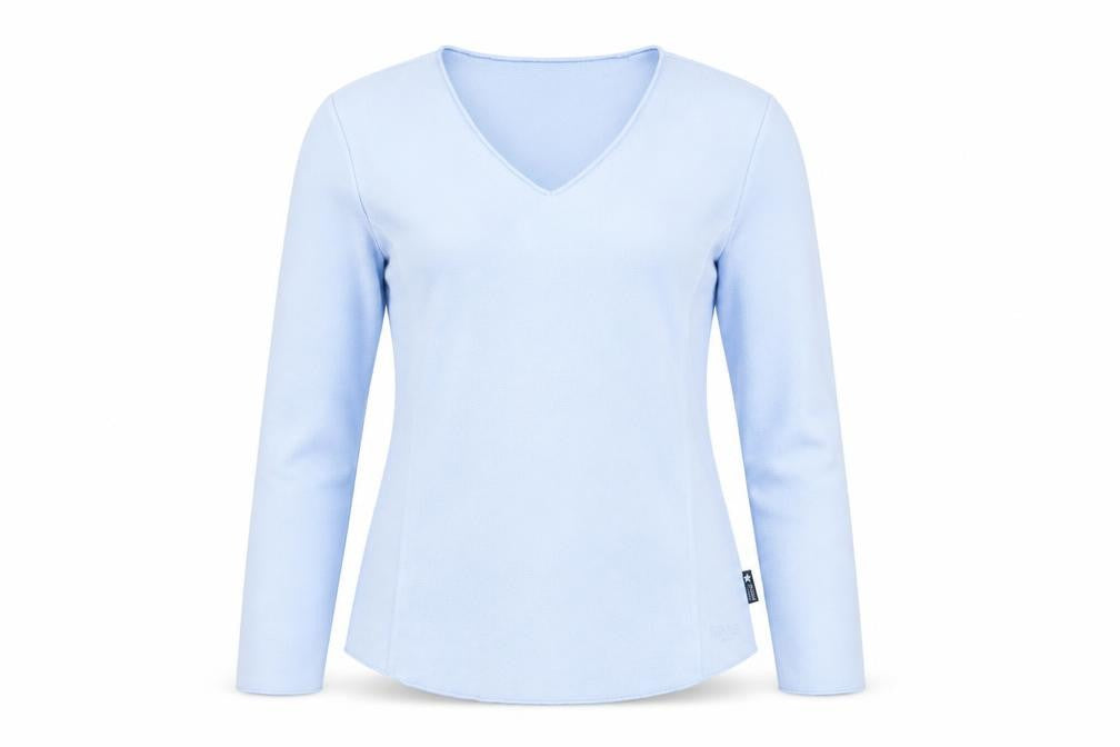 Maine New England Blue V-Neck Blouse Size 12