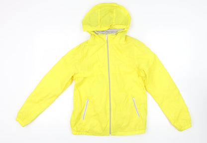 Additional front view of Yellow Marks & Spencer Hooded Windbreaker Jacket 13-14