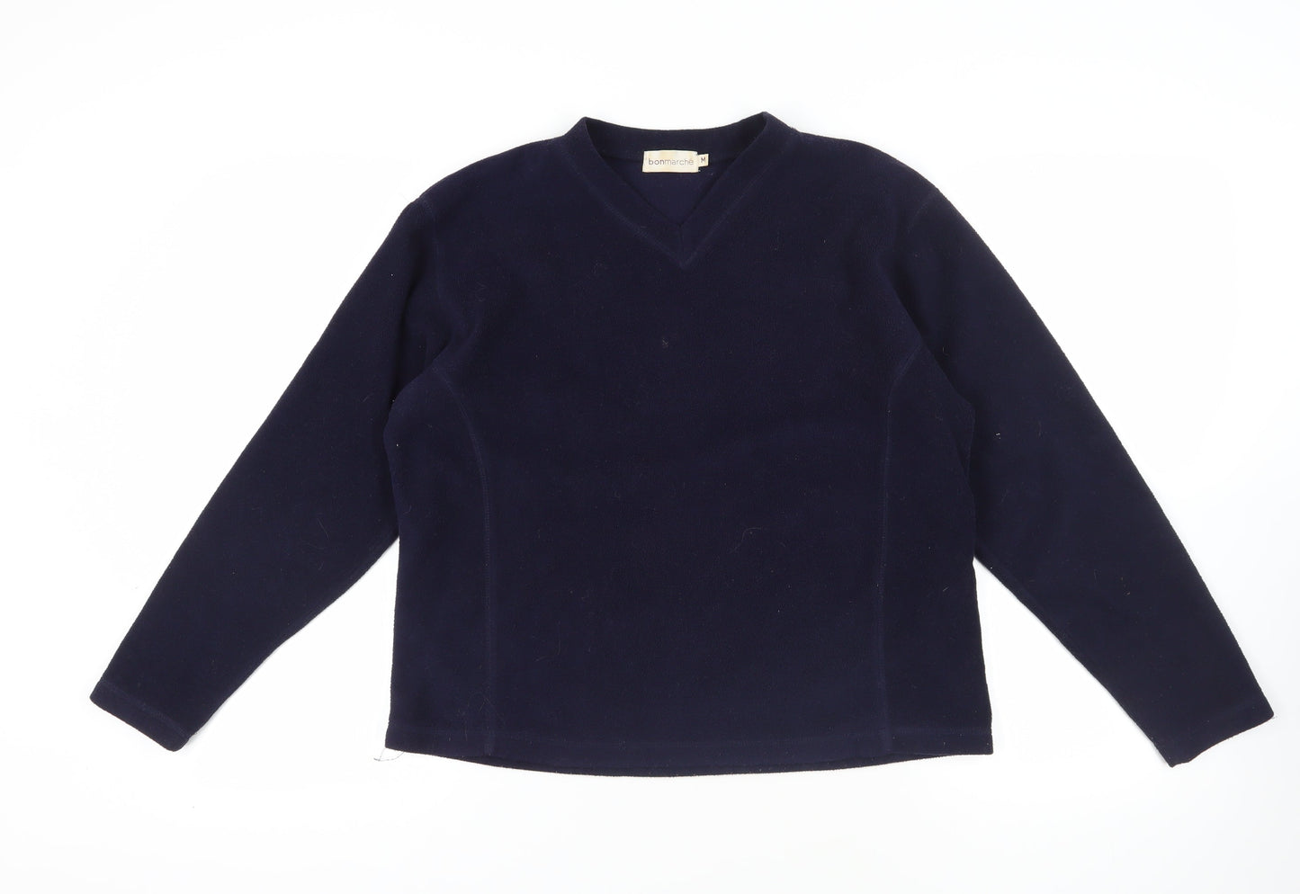 Bonmarché Blue Fleece V-Neck T-Shirt M