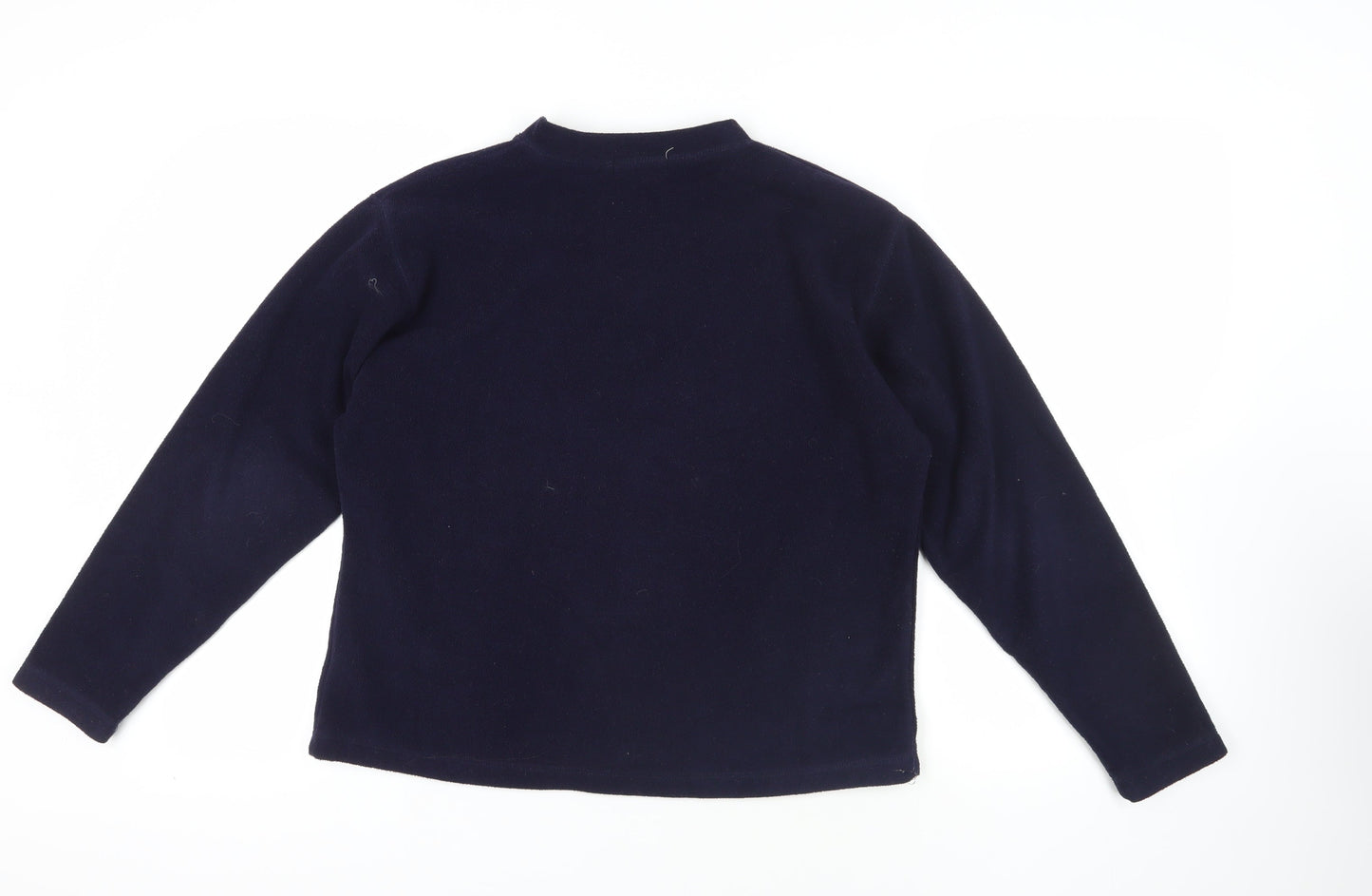Bonmarché Blue Fleece V-Neck T-Shirt M