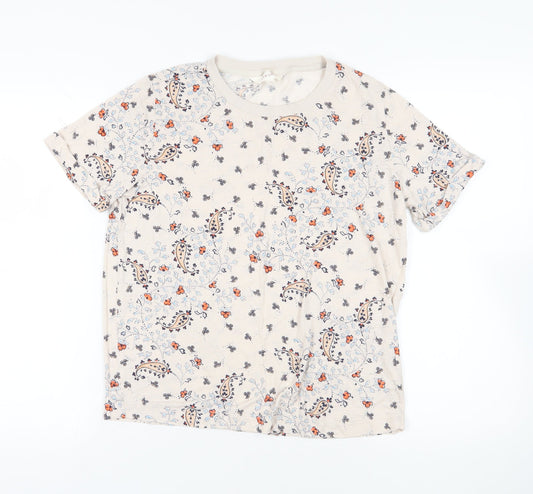 Marks and Spencer Beige Floral T-Shirt Size 10