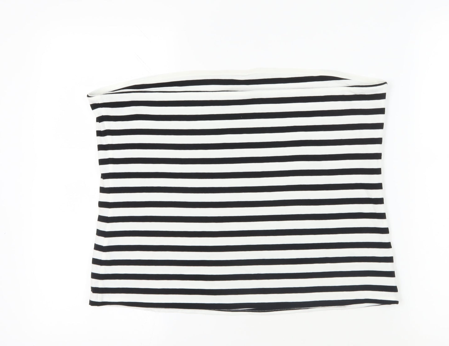 Marks & Spencer Striped Strapless Tank Black White XL