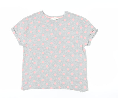 Additional front view of Marks & Spencer Grey Polka Dot T-Shirt -, size S