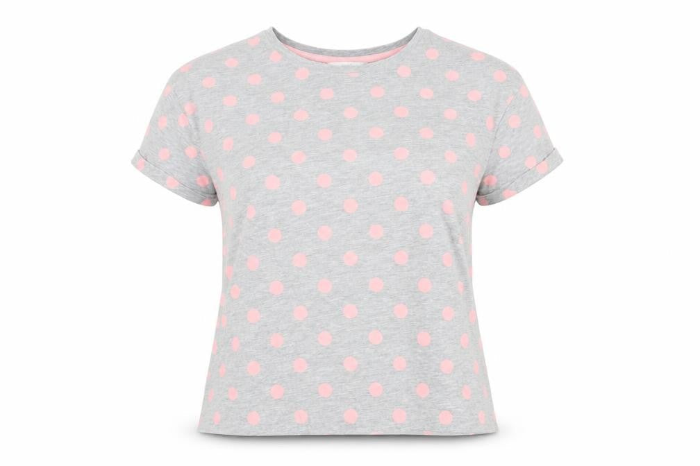 Marks & Spencer Grey Polka Dot T-Shirt - Size S