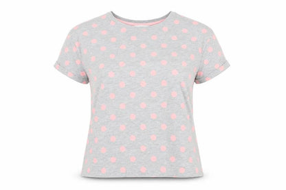 Front view of Marks & Spencer Grey Polka Dot T-Shirt -, size S