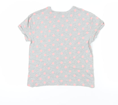 Back view of Marks & Spencer Grey Polka Dot T-Shirt -, size S