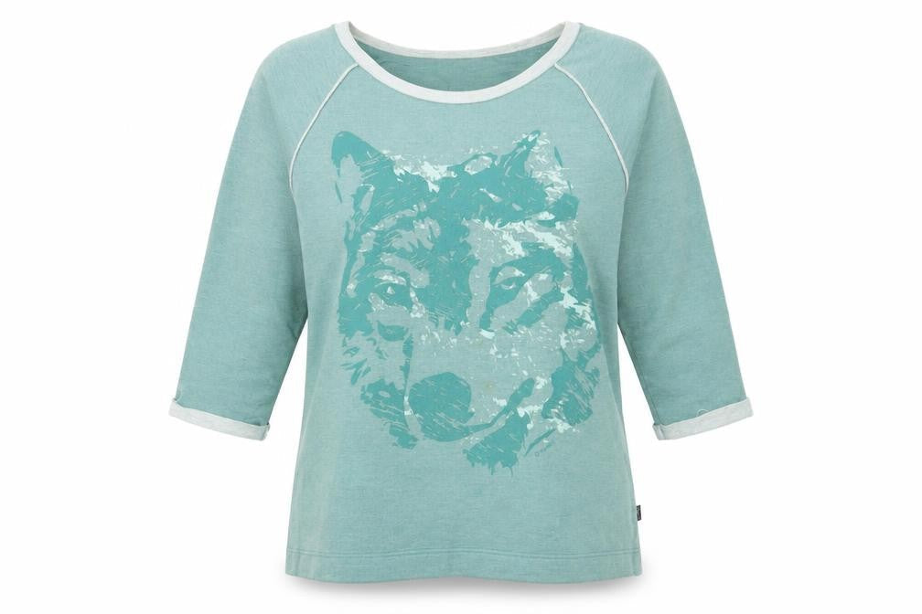 Trigema Green Wolf Graphic Pullover Sweatshirt XL