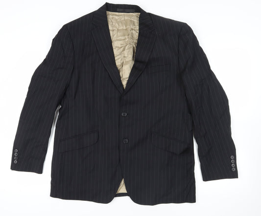 Marks & Spencer Autograph Black Striped Blazer, M (Chest 44)
