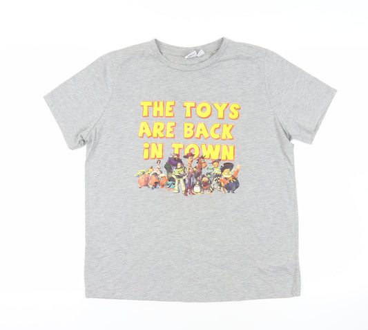 Preloved Toy Story Grey T-Shirt M Unisex Casual Movie Print - Front