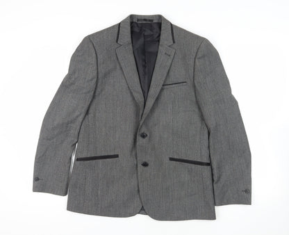 Additional front view of Fellini Grey Blazer, size M, Formal