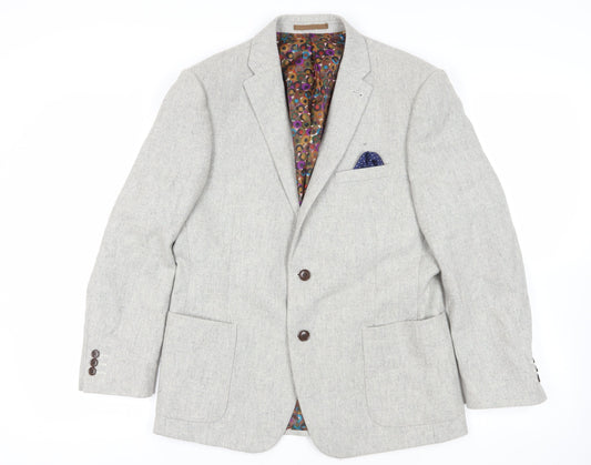 ONESIX5IVE Grey Slim Fit Blazer, Medium