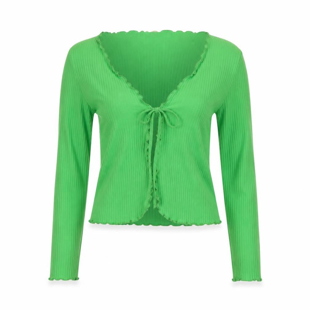 Urban Outfitters Womens Green Cotton Wrap Blouse Size S V-Neck