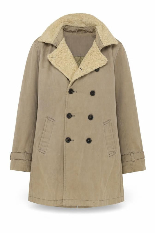 Wolsey Womens Beige Overcoat Coat Size S Button