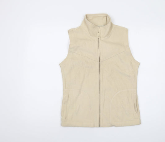 EWM Womens Beige Jacket Waistcoat Size 10 Zip