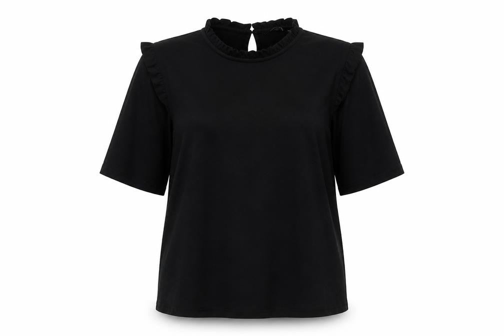 b.young Womens Black Polyester Basic Blouse Size XL Mock Neck