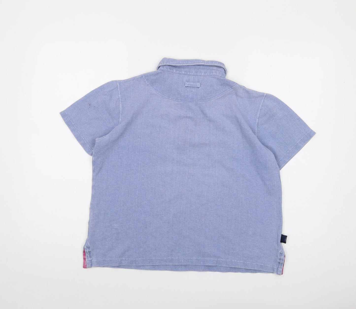 Chatham Womens Blue Cotton Basic Polo Size 12 Collared