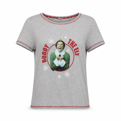 ELF Womens Grey Cotton Basic T-Shirt Size 14 Crew Neck - Buddy The Elf