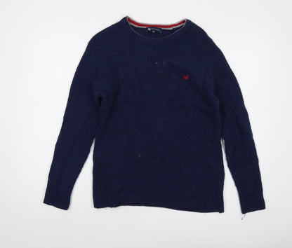 Additional front view of Crew Clothing Blue Crew Neck Wool jumper, size M