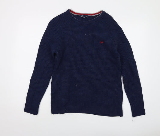 Crew Clothing Womens Blue Crew Neck Wool Pullover Jumper Size M