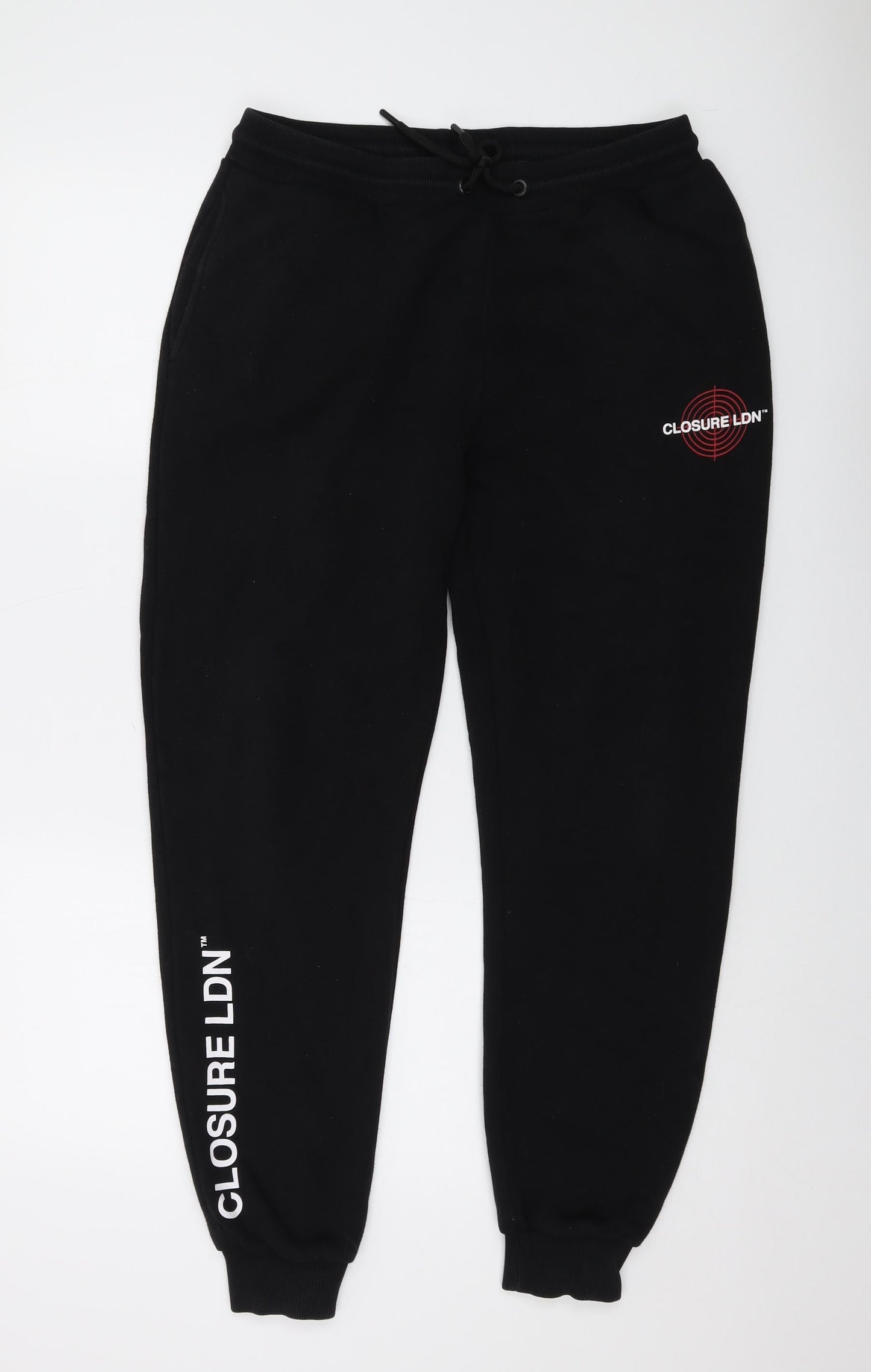 CLOSURE Mens Black Cotton Sweatpants Trousers Size L L28 in Regular Drawstring
