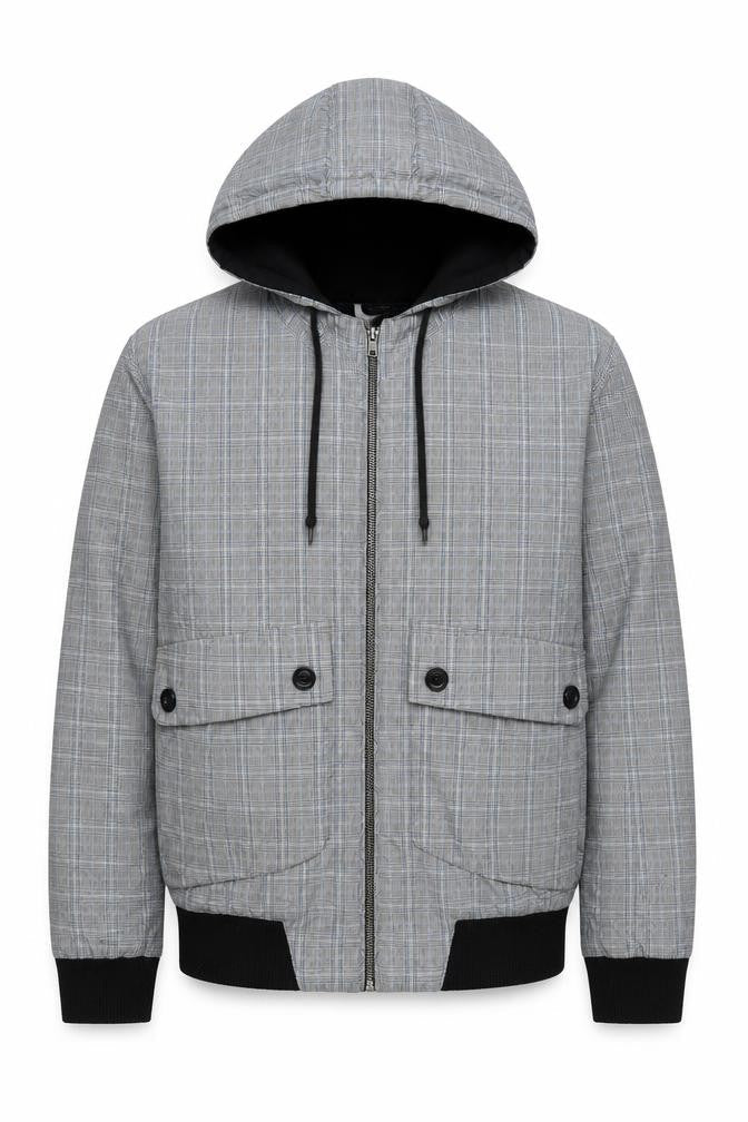 Topman Mens Grey Check Jacket Size S Zip