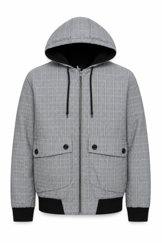 Topman Mens Grey Check Jacket Size S Zip
